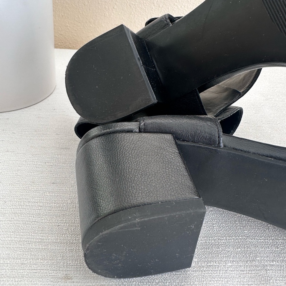 Franco Sarto Fabiola Black Snake Leather Heeled Sandals Women’s 6M - Picture 13 of 14